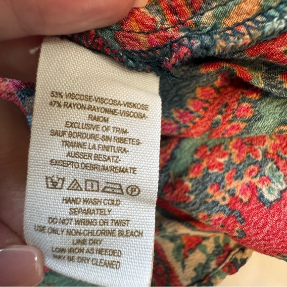 Free People Dancing Pretty Paisley Print Dress - Size 0 - Picture 9 of 9